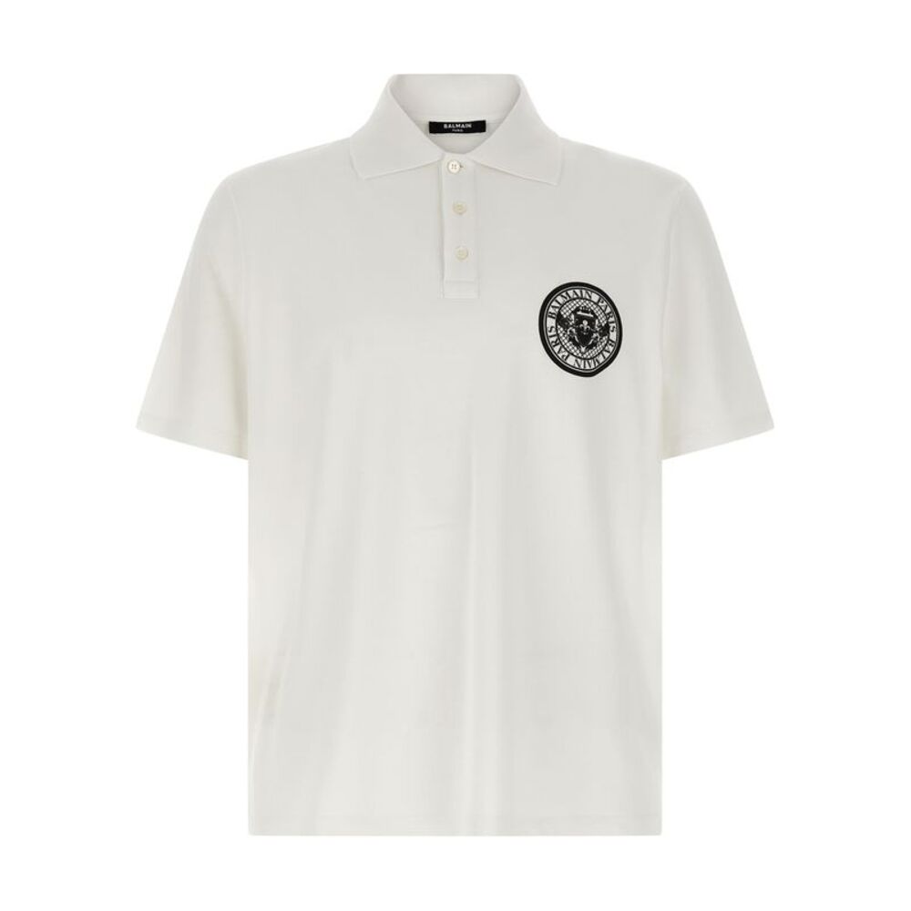 Balmain Bicolor Cotton Polo Men's Shirt